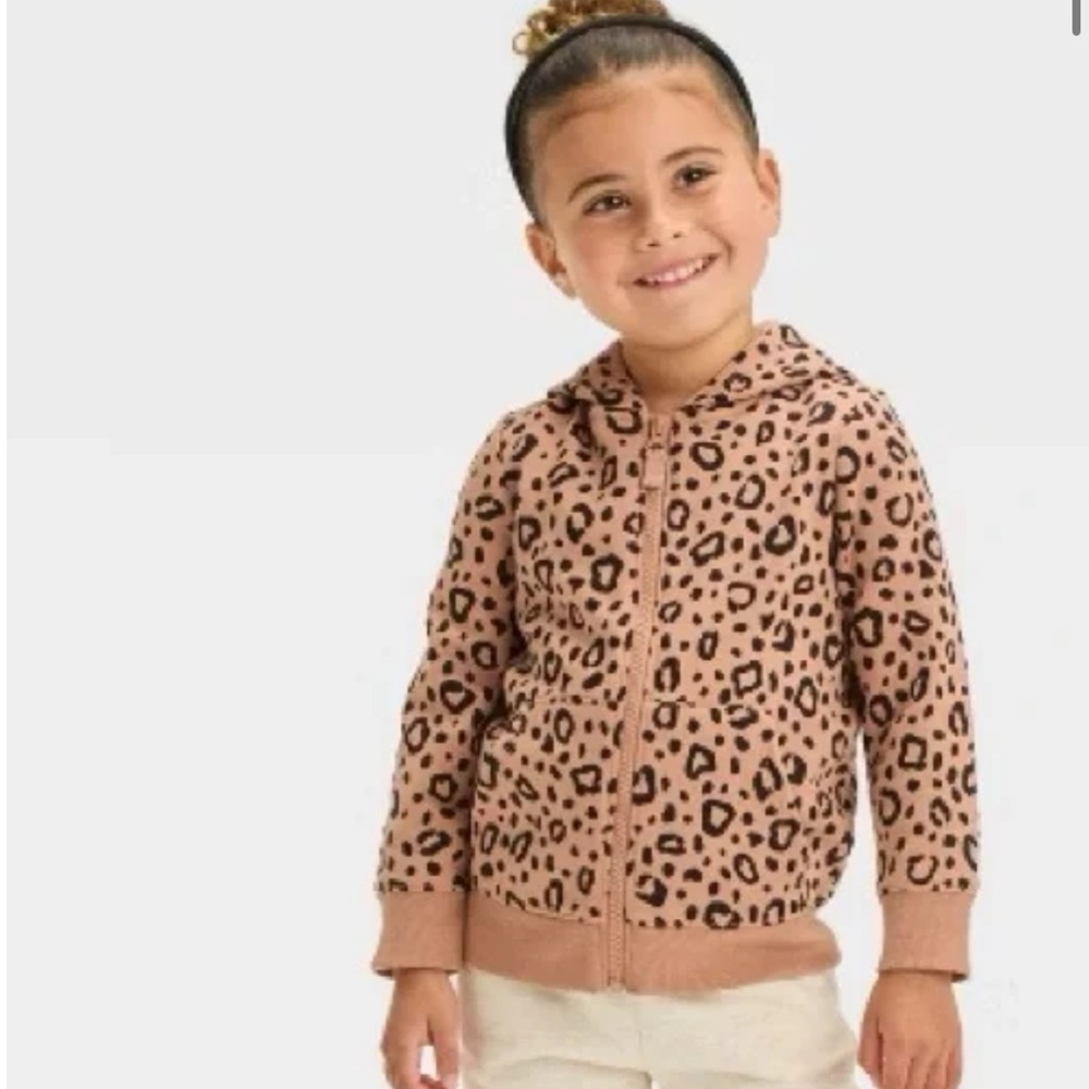 Cat & Jack Tan Leopard Print Kids Hoodie